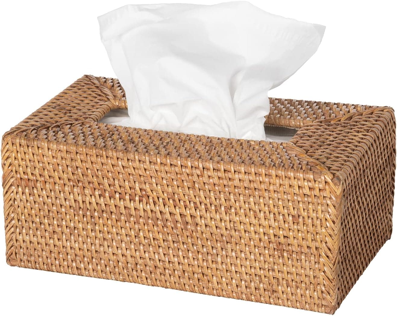 Kouboo Loma Rectangular Rattan Tissue Box Cover Brown