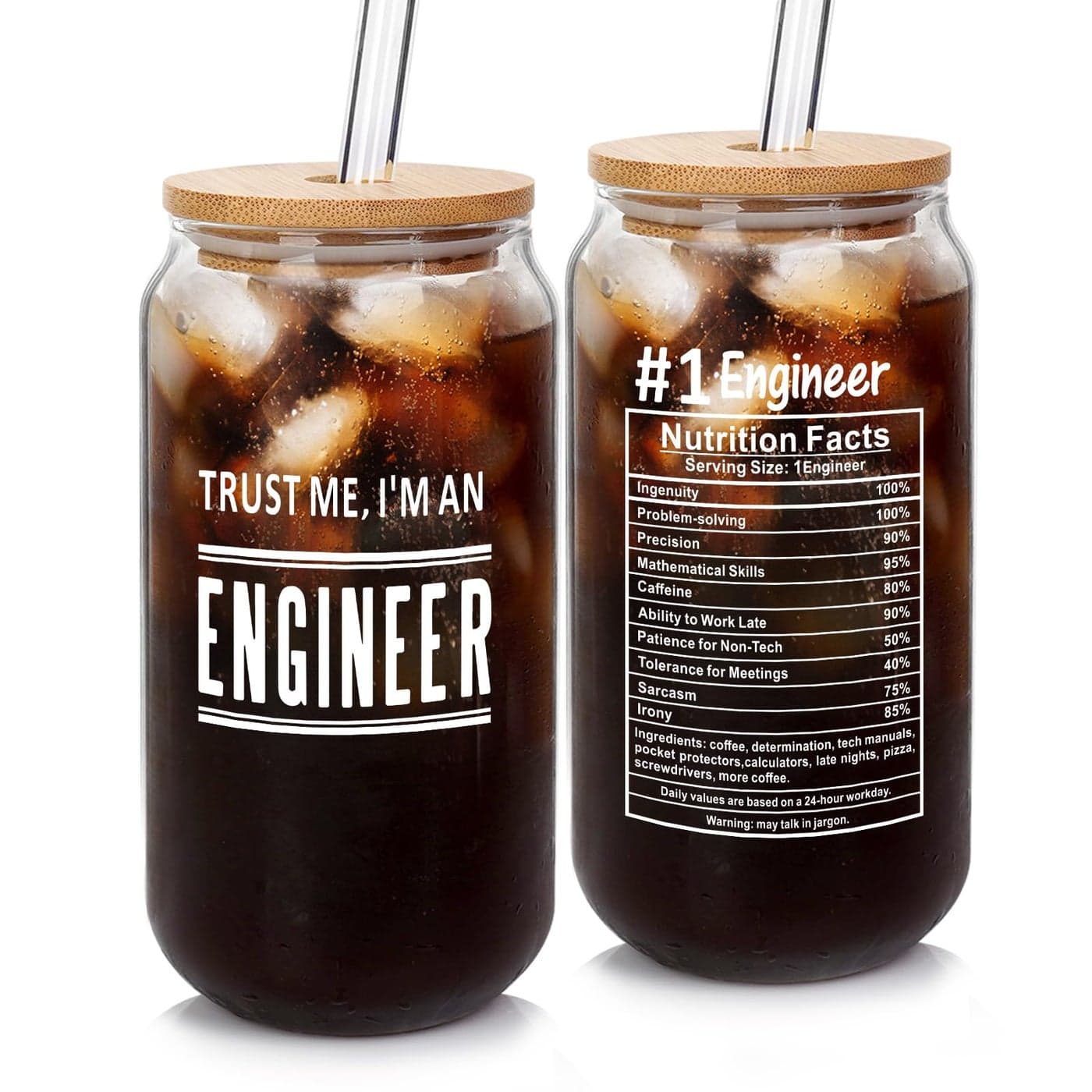 ANOTION Engineer Mug Engineer Gifts for Him Valentines Day Gifts For Him Gag Gifts Cute Glass Cups Gifts for Engineers Gifts for Men Birthday Gifts Unique Gifts for Him