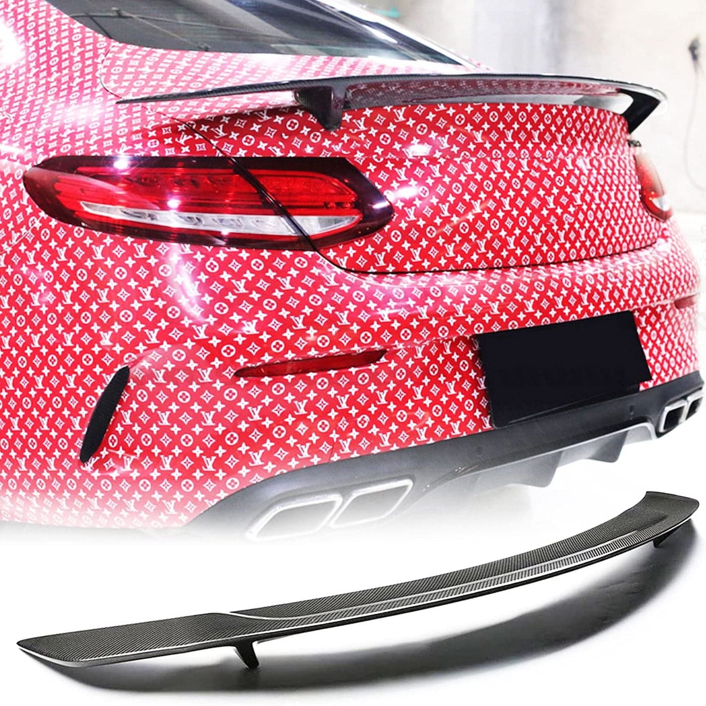 MCARCAR KIT C205 2Door Carbon Fiber Trunk Spoiler for Mercedes Benz C Class W205 C205 C43 C63 AMG Coupe 20152021 Rear Boot Lid Highkick Wing Lip C180 C200 C250 C300 C400
