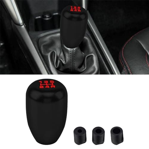 Kutyun Car Gear Shift Knobs, Manual Transmission Shift Knob, 5 Speed Car Stick Shift Knob with Adapter, Aluminum Alloy Shift Lever Knob, Universal Automatic Car Accessories for Manual Car