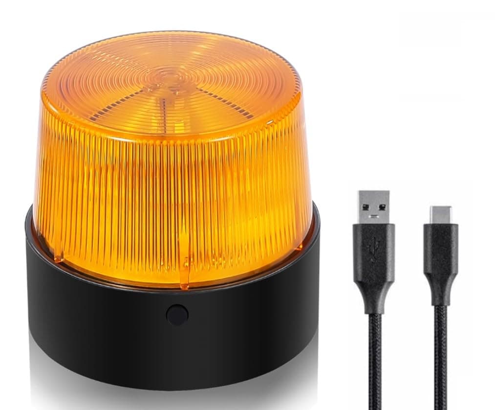 LE Sircut LE228 (MINI) Size USB Rechargeable Emergency Flashing Lights Selectable Rotation Warning Light Wireless LED Strobe Beacon Amber Lights with Magnetic Base for Car Vehicle Truck (Amber)