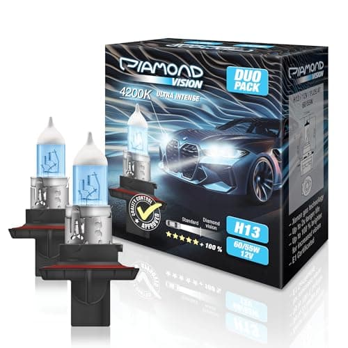 Diamond Vision 2x H13 12V 55W 4200K extra bright Halogen car headlights Extremely durable Replacement bulbs for automotive