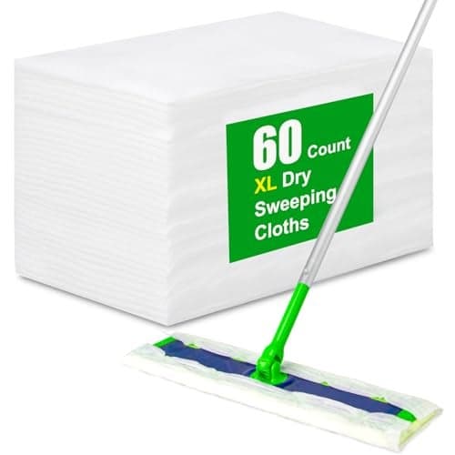 60 Pack Dry Sweeping Cloths for Swiffer Sweeper XL Replacement - Dust-Absorbing Disposable Pads, Non-Washable & Unscented, Compatible with Swiffer XL (Static-Lift, Lint-Free)