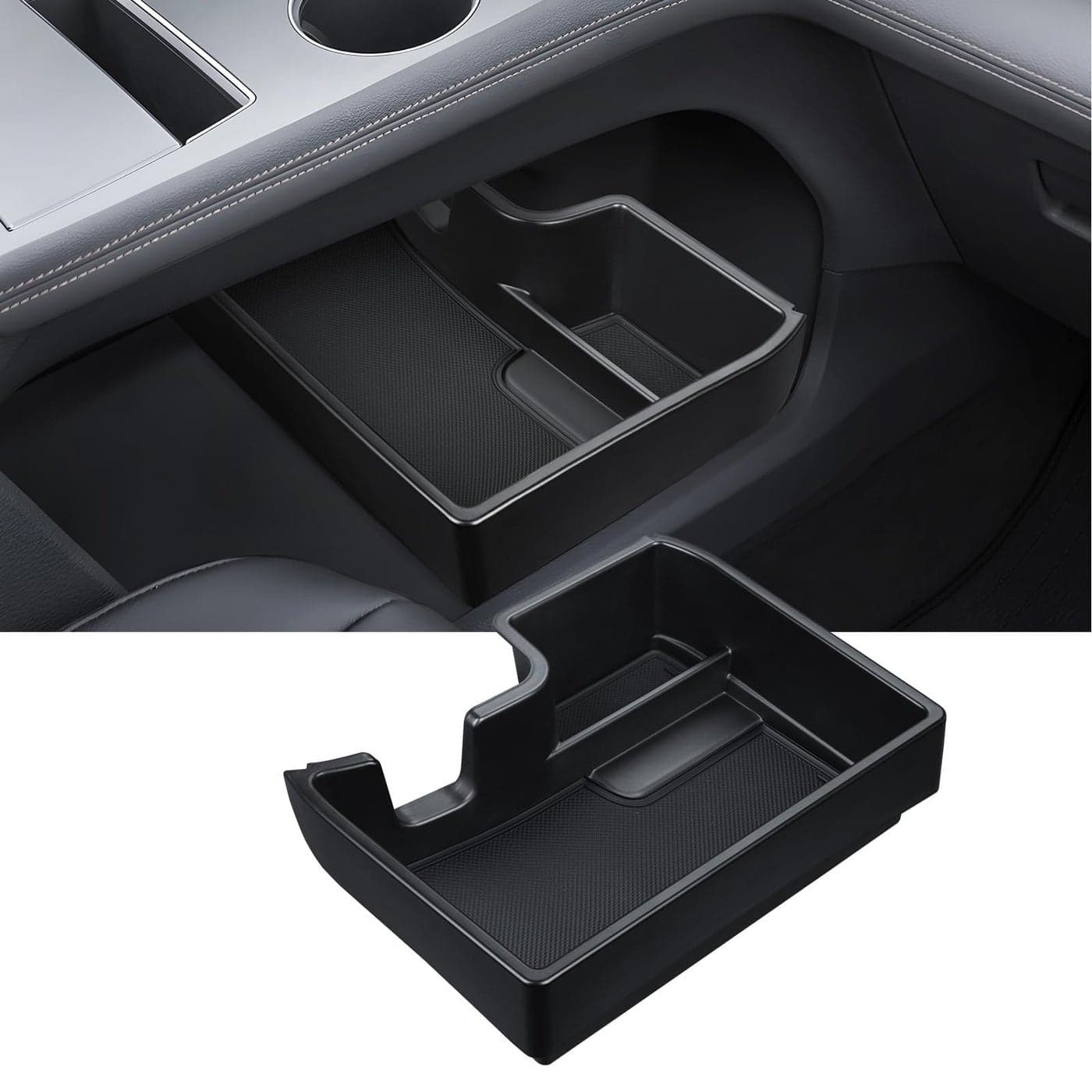 Ecarzo 2025 Upgraded Console Bottom Organizer Compatible with 20212025 Toyota Sienna Accessories Lower Center Console Tray Storage Box with Multiple Compartments
