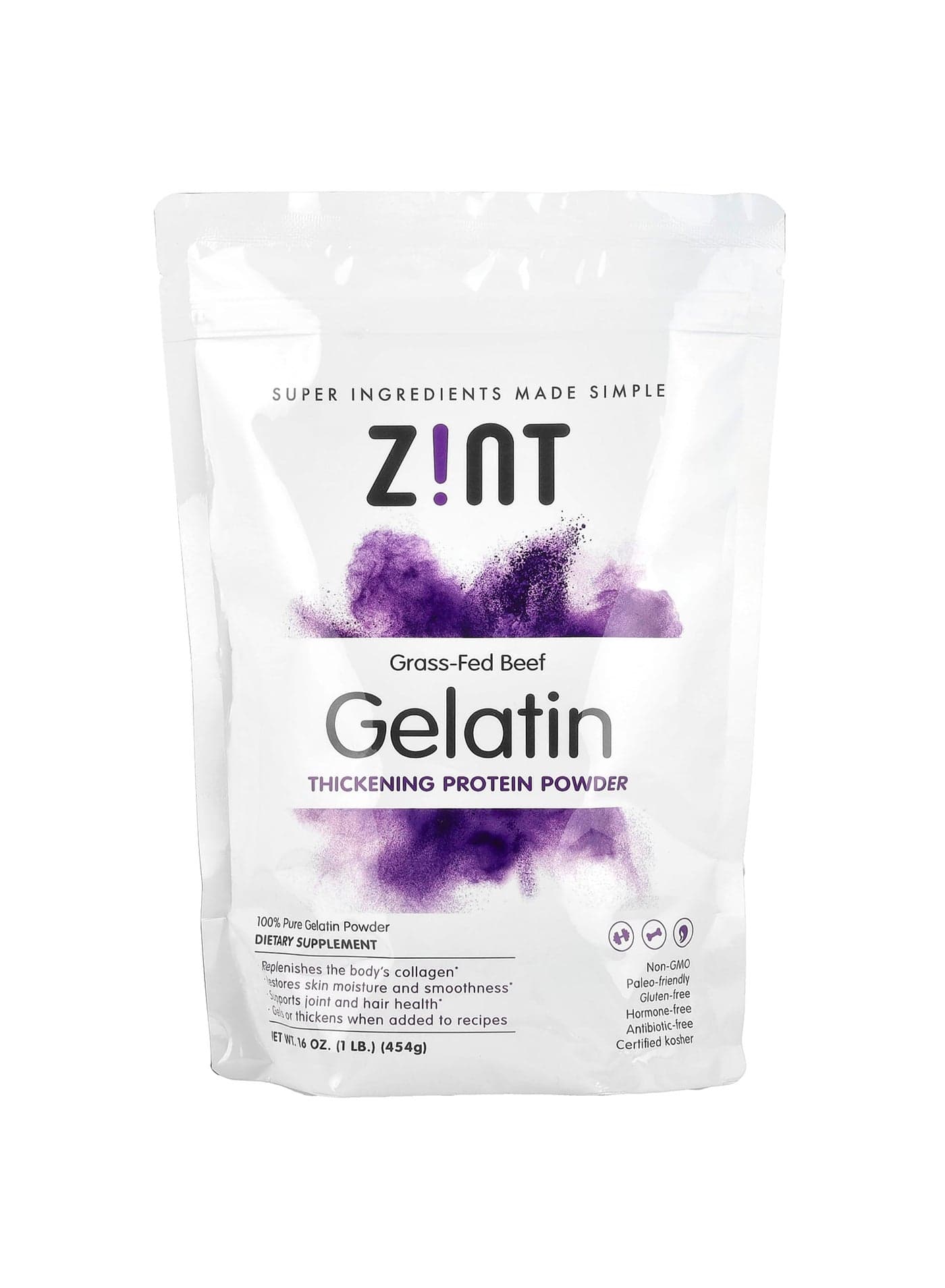 Gelatin Thickening Protein Powder, Grass-Fed Beef, 16 oz (454 g)
