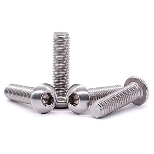 5/16-18 x 1" Button Head Socket Cap Bolts Screws, 304 Stainless Steel 18-8, Full Thread, Coarse Thread, Allen Hex Drive, 50 PCS