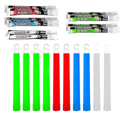 Windy City Novelties (10 Pack) 12 Hour Duration Military Chemical Light Sticks Multi Color Green | Red | White | Blue