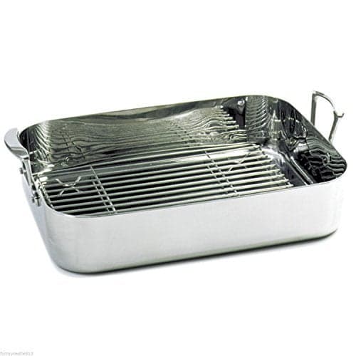 Norpro KRONA Stainless Steel 16.25 x 12.5 Roaster with Rack