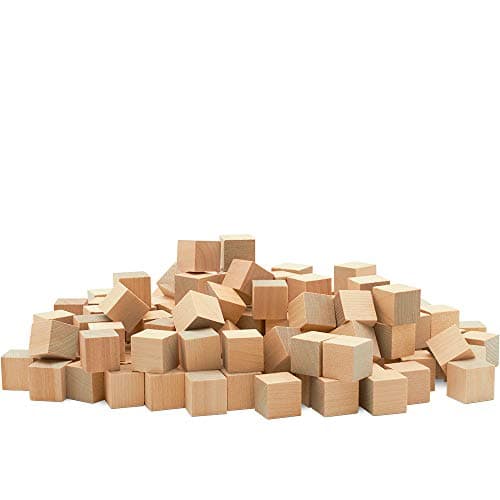 DIY Wooden Cubes 3/4-inch, Pack of 250 Small Blank Wooden Blocks, Unfinished Wood Blocks for Crafts, STEM, Dice, and Building Blocks for Stacking, by Woodpeckers