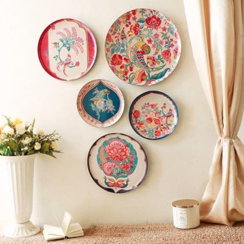 RITUALISTIC Birds of Paradise Wall Plates & Paintings | Perfect Home Decor and Wall Decor Items for Your Hall and Living Room | Set of 5 | Gift items