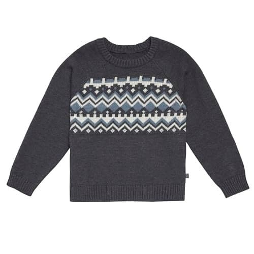 Modern Moments by Gerber Baby Boys Holiday Fair Isle Sweater Dark Grey Heather 18 Months