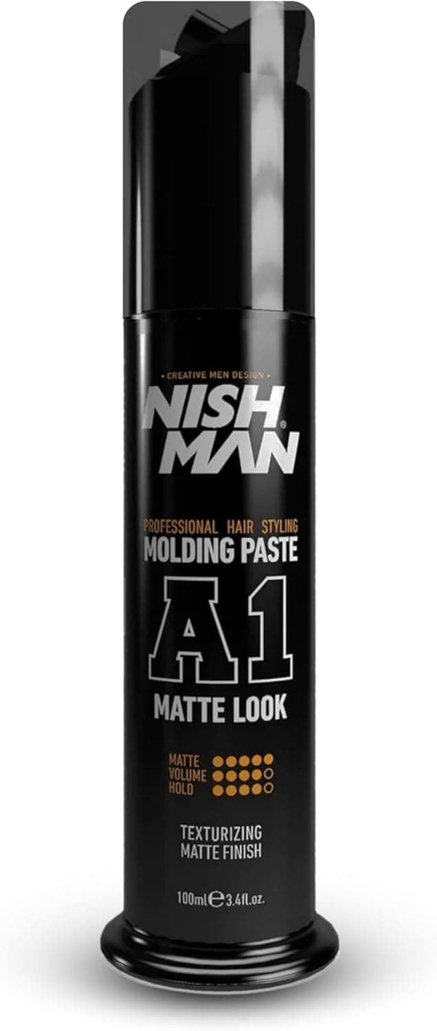 NISHMAN Hair Styling Molding Paste A1 Matte Look 100ml Strong Hold Matte Finish and LongLasting Styling for Men Professional Hair Wax for Volume Texture and a Natural Look