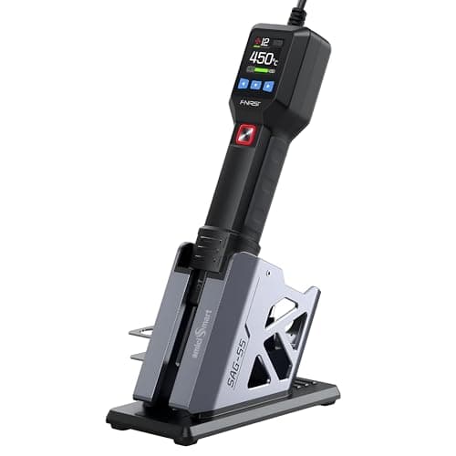 amiciSmart Intelligent 550W Hot Air Gun with Digital Display, PID Temperature Control (100°C–450°C), 20-Level Adjustable Airflow, Auto-Cooling & Memory Presets for Soldering, PCB Rework & Repair