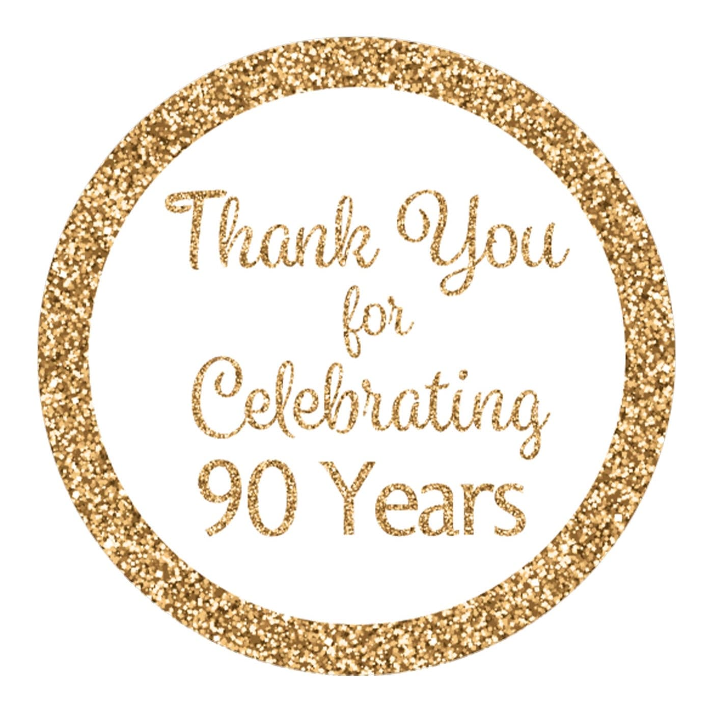 White and Gold 90th Birthday Thank You Stickers 175 in 40 Labels 90th Birthday Decorations