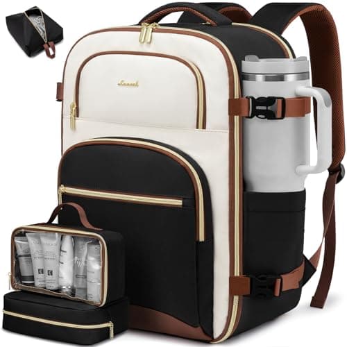 LOVEVOOK Travel Backpack for Women 40L Airline Approved Carry On Backpack Luggage with 3 Packing Cubes TSA Personal Item Travel Bag Waterproof Weekender Backpack Fits 173 Laptop