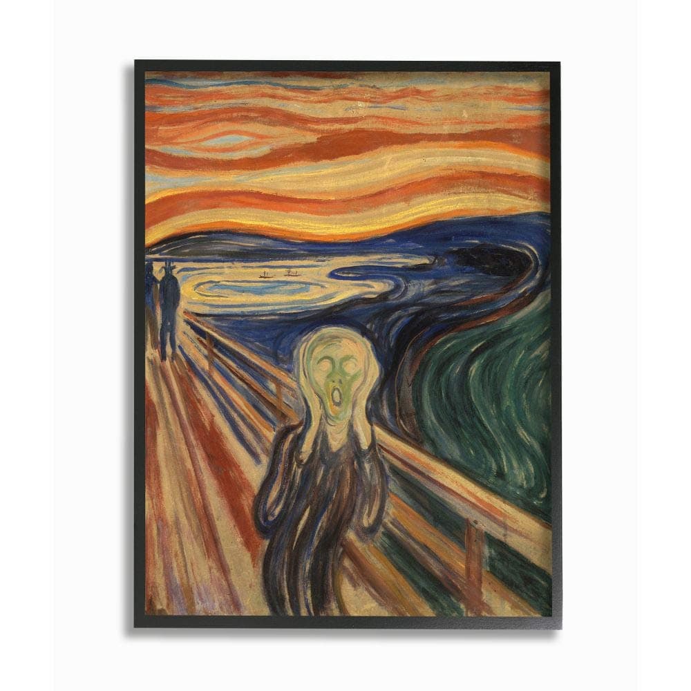 Stupell Industries Munch The Scream Classical Painting Black Framed Wall Art 11x14 Multicolor
