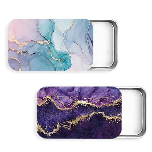 Gerkia 2Pack Travel Floss Picks Case, Refillable Portable Floss Pick Holder and Dispenser, Small Tin Box Containers.
