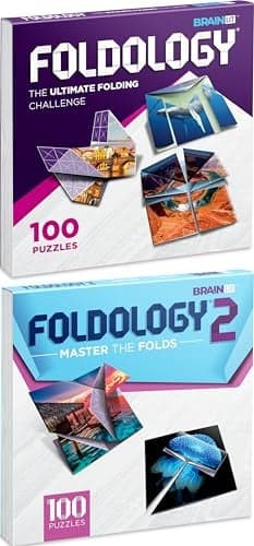 FOLDOLOGY 12 Combo Pack The Origami Puzzle Game Brain Teasers for Tweens Teens Adults Fold The Paper Complete The Picture Stocking Stuffers Gift for Ages 10 200 Challenges
