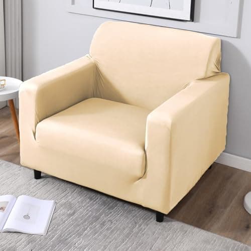 HOKIPO Elastic Stretchable Triple Seater Sofa Cover, Beige (AR-4279-E23)