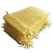 50pcs 4x6 inch Gifts Wrap Bags Gold Organza Sheer Fabric Bulk Drawstring Reusable Recycled Pouch for Baby Shower Favor Craft Business Beach Standard Size Elegant Business Card Cute Little Toy