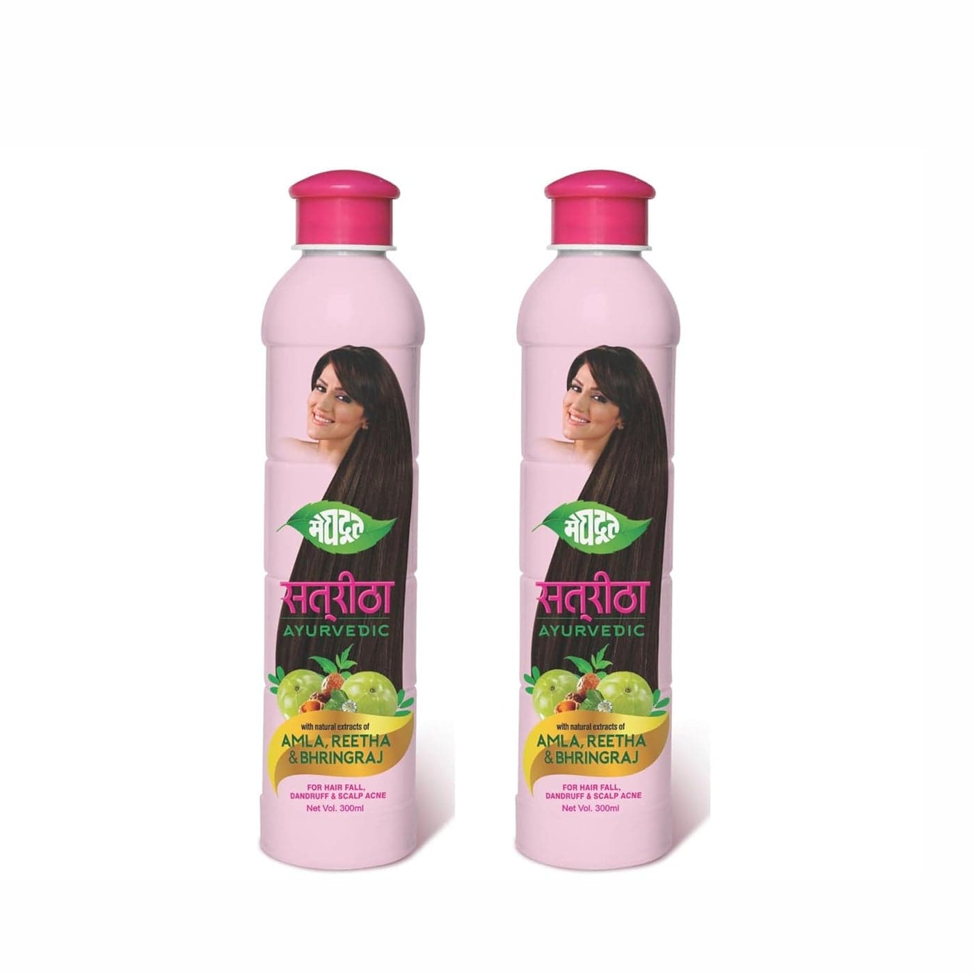 Meghdoot Ayurvedic Satreetha Shampoo Enriched With Natural Extracts of Amla Reetha Bhringraj For Hair Fall Control Scalp Acne Healthy Hair Men Women Pack of 300ml Each Pack of 2
