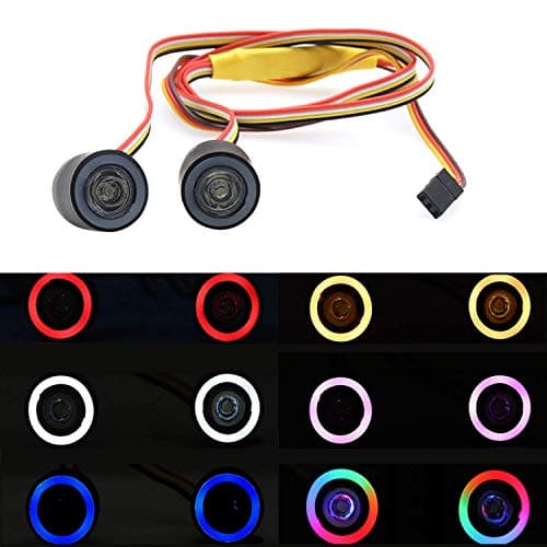 GLOBACT OGRC RC LED Light Kit Headlights Angel Eyes with 12 Modes for Traxxas TRX4 Axial SCX10 RC4WD 110 RC Rock Crawler Car Accessories