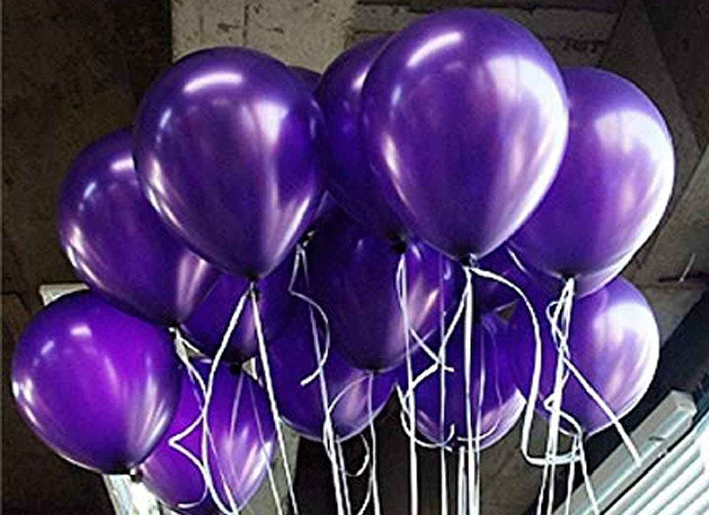 AMFIN® 10 Inch (Pack Of 50) Dark Purple Metallic Balloons for Birthday Decoration , Decoration for Weddings , Engagement , Baby Shower Decoration Items , 1st Birthday Party Decoration Items , Anniversary Party , Bachelors Party , Office Party , Diwali , New Year Party , Christmas Decoration Items.