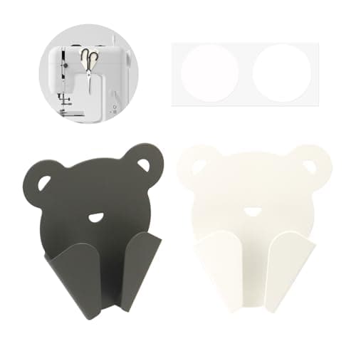 Sewing Machine Scissor Holder 2Pack Black White NonResidue Adhesive Mount NoTool Quick Installation for Easy Storage Organization