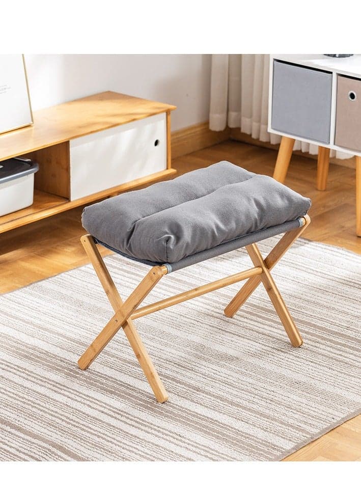 Multifunctional Foldable Wood Foot Stool, Ottoman Foot Rest, Under Desk Footrest with Removable Soft Foot Rest Pad for Home, Office