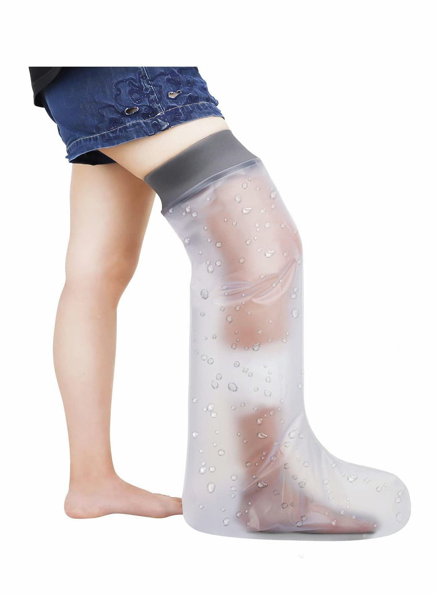 Waterproof Leg Cast Cover for Shower Bath, Adult Full Protector to Keep Wounds Bandages Dry, Watertight Seal Knee Foot Ankle Toe Surgery, No Mark on Skin Reusable
