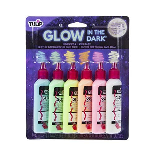 TULIP Dimensional Glow Fabric Paint, 6-Pack, Glow, Multi Color (29025)