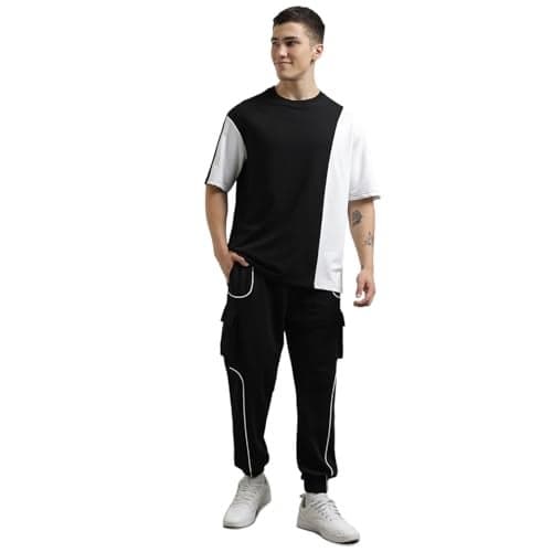 NOBERO Men Colorblock T-shirt With Joggers