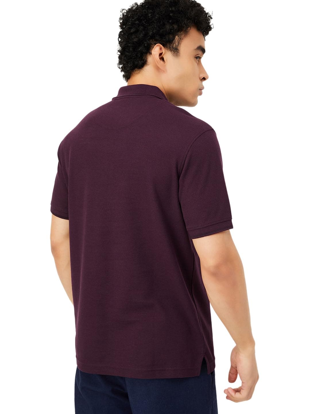 Max Men's Half Sleeves Solid Polo T-Shirt Purple