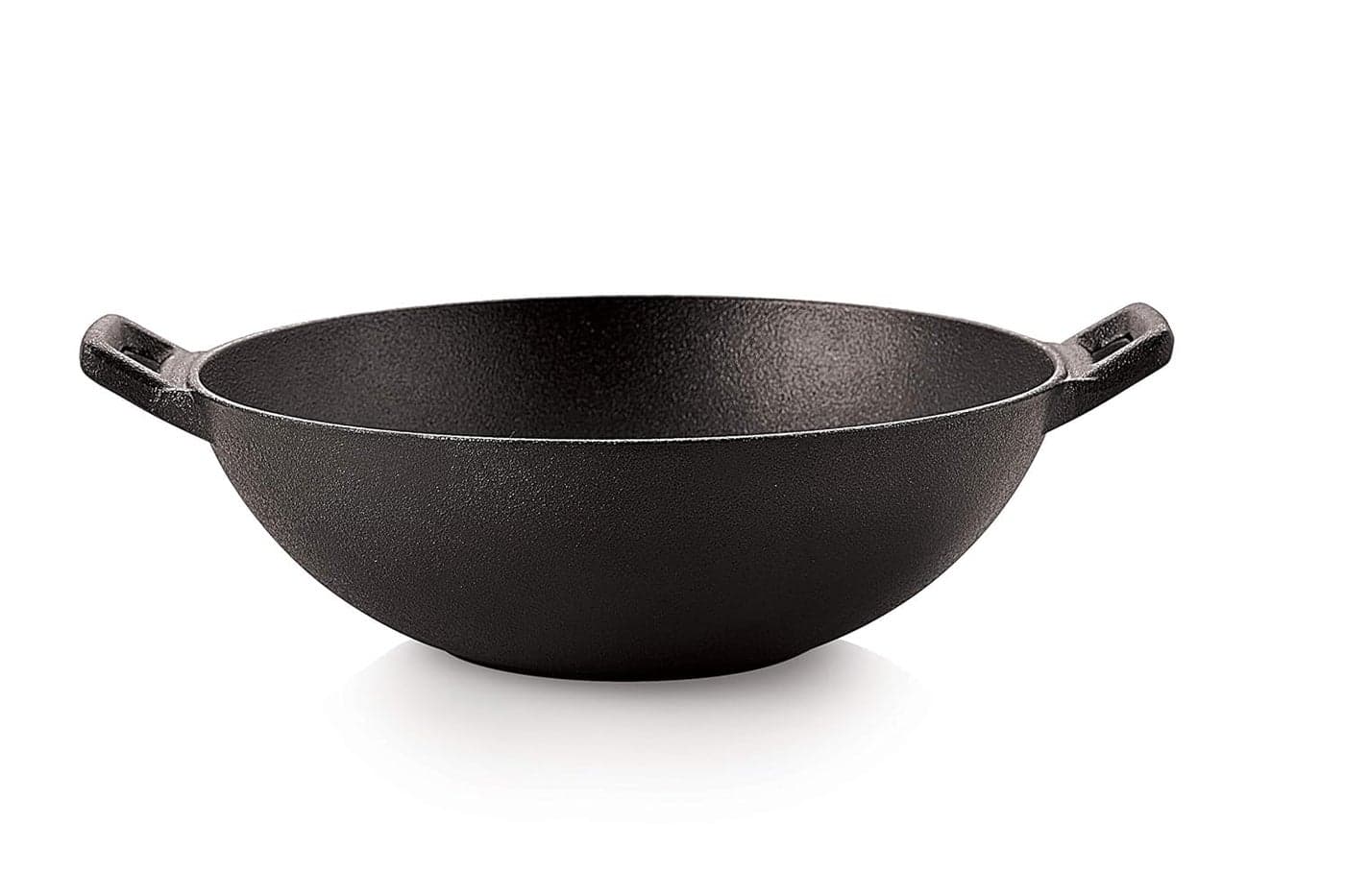 Petals PreSeasoned Cast Iron Kadai Wok Pan 24cm Induction Compatible