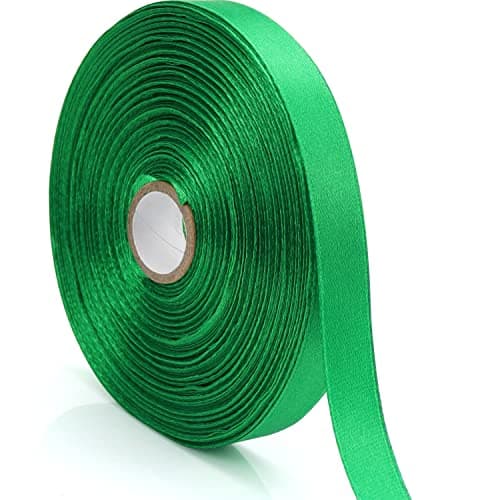 Nsilu 12 inch Green Ribbon for Gift Wrapping 50 Yards Perfect Wedding Party Wreath Sewing DIY Hair Accessories Decoration Floral Hair Balloons Other Projects