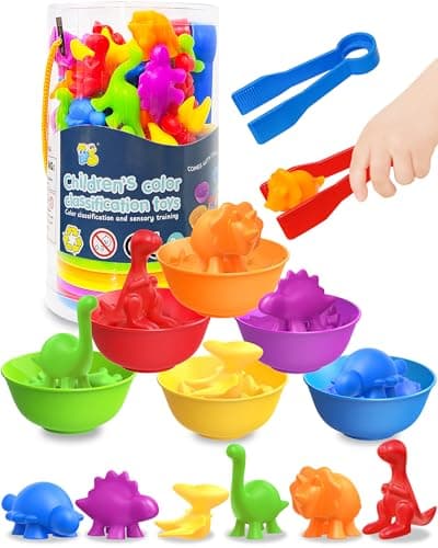Yetonamr 48 Pcs Counting Dinosaurs Montessori Toys for 3 4 5 Years Old Boys Girls Toddler Preschool Learning Activities Toy for Kids Ages 35 48 Birthday Gifts Sensory Toys