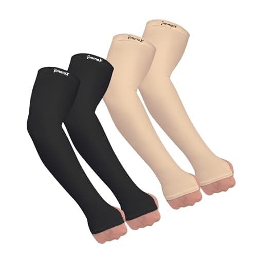 Jimmox Arm Sleeves for Men & Women Sun Protection Hand Sleeves for Boys & Girls with Thumb-Hole UV Protection Hand Cover for Running, Cycling, Bike Riding, cricket and Outdoor Sports