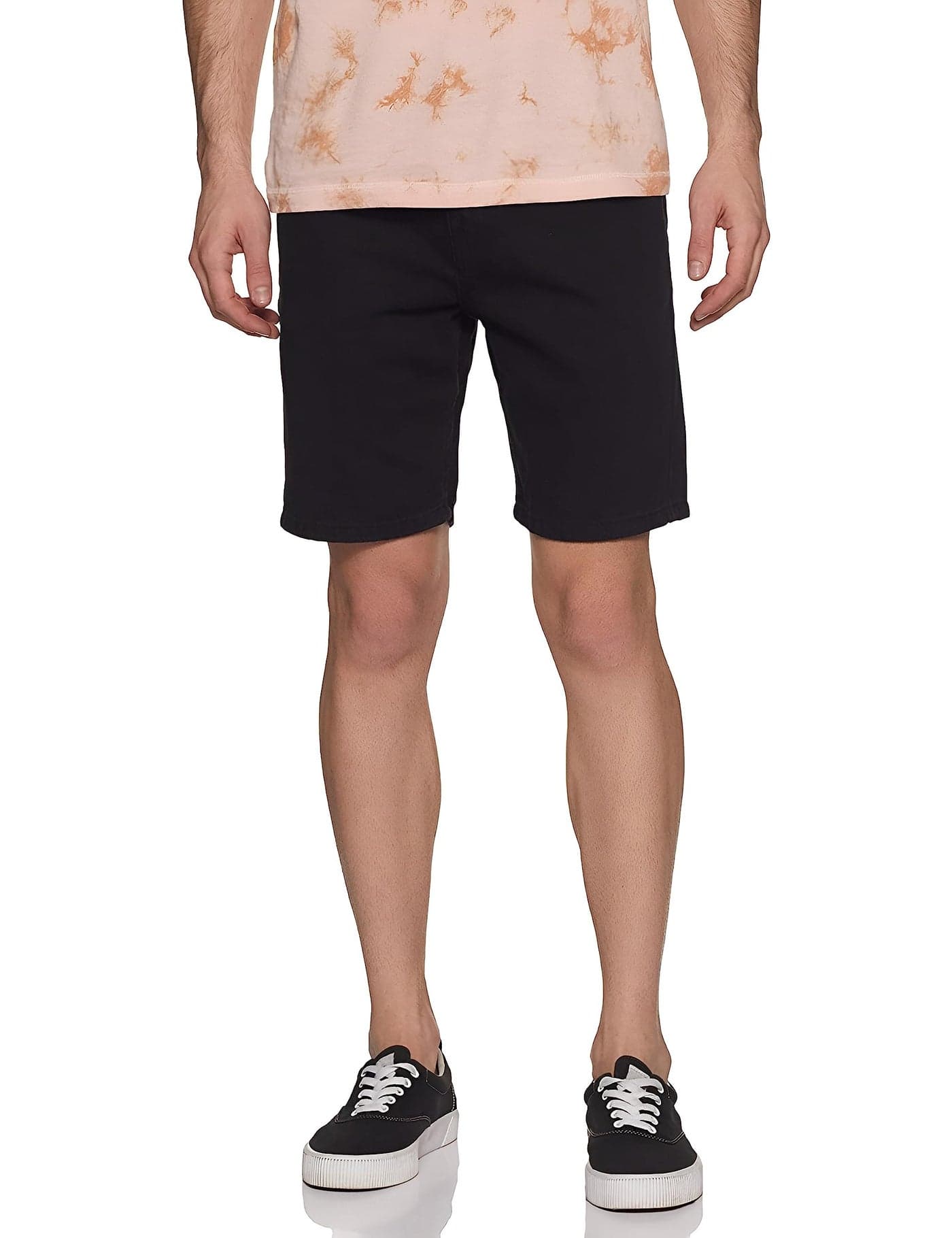 Ben Martin Men's Regular Fit Stretchable Black Denim Shorts Size 34