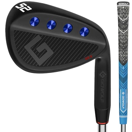 Gowolf 52 Degree Wedge Right Hand Premium Forged Full Face Golf Wedges for Men Golf Gap Wedges Sand Wedge Lob Wedge Golf Clubs CNC Milled Face for More Spin Great Golf Gifts Black 52 Degree