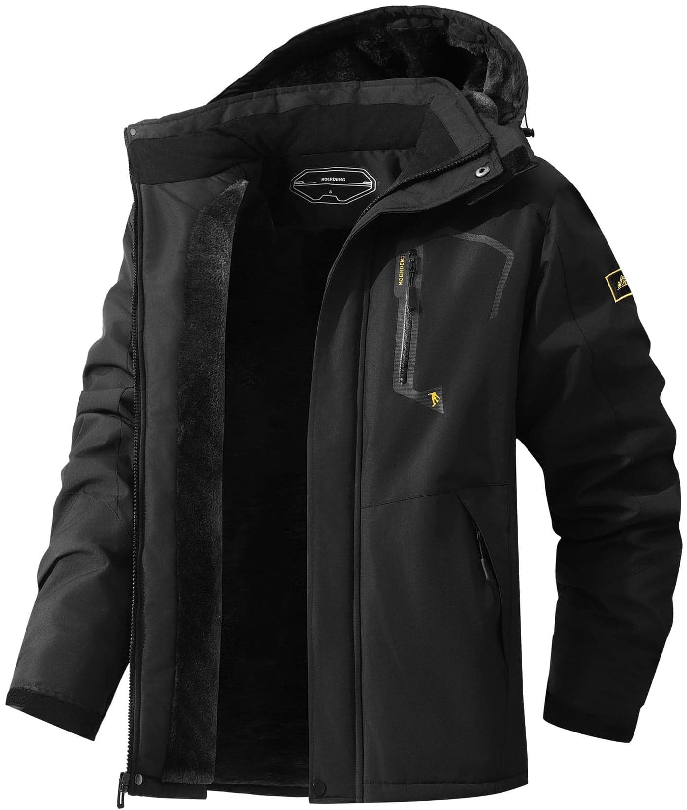MAOYSSEN Mens Ski Jacket Warm Winter Snow Coat Waterproof Mountain Windbreaker Snowboarding Jacket Hooded for Hiking Traval