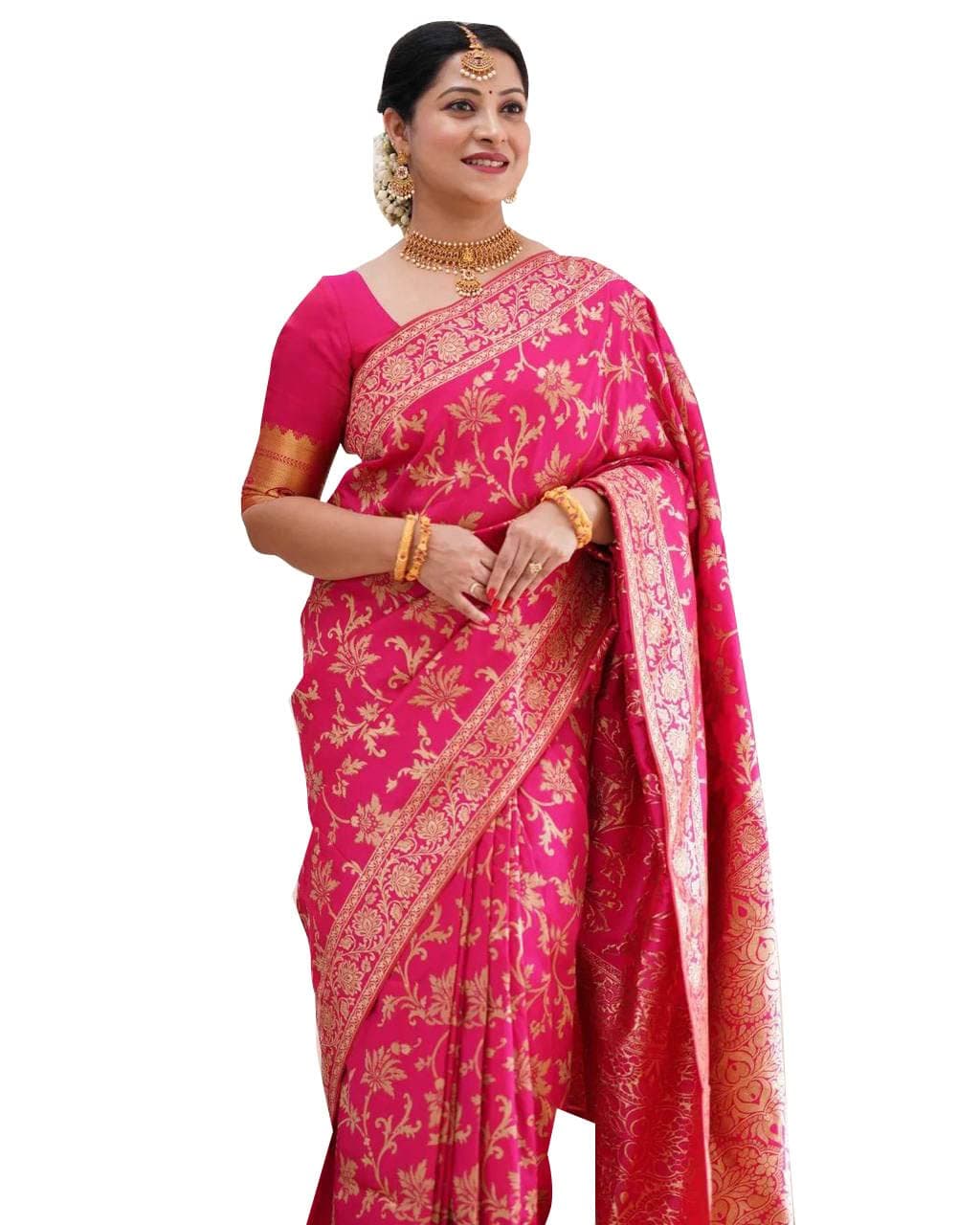 Avantika Fashion Women's Kanjivaram Pure Soft Lichi Silk Saree With Blouse Piece.