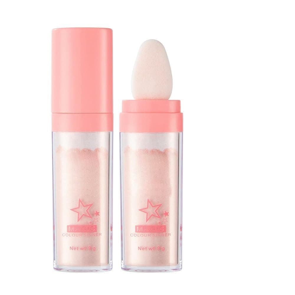 PAQIMAN Glitter Powder Highlighter MakeupBody Brightens the Natural and Face Blusher Patting Powder Highlighter Makeup Beauty Glitter02 Fairy pink