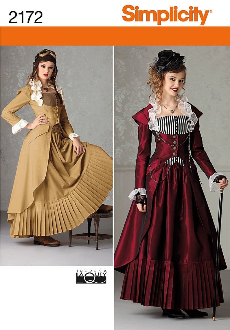 Simplicity Victorian and Steampunk Fitted Dress Costume Sewing Pattern Sizes 612