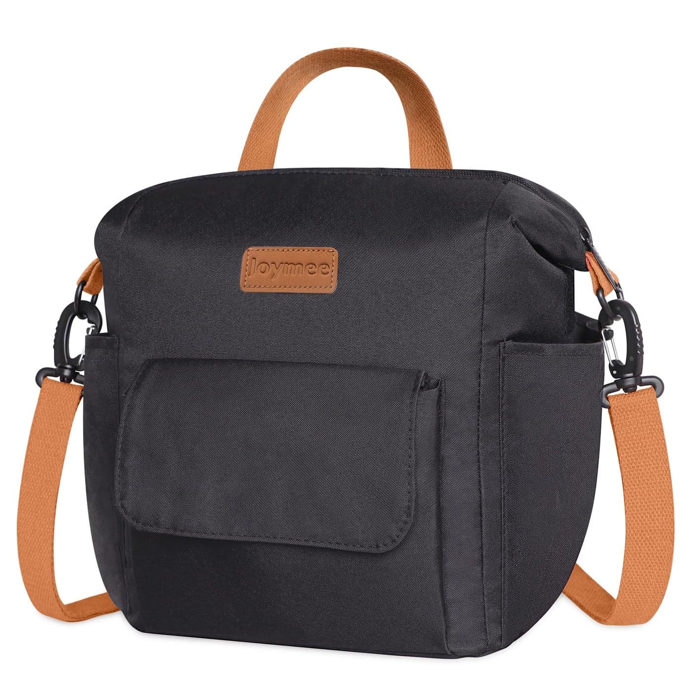Joymee Insulated Lunch Bag for Women Men Leakproof Large Capacity Reusable Versatile Lunch Bag Adjustable Shoulder Strap Side Pockets Lunch Cooler Bag for Adult for Trip Picnic Work 08 Black