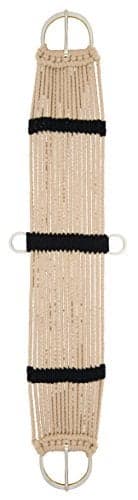 Weaver Equine Rayon 17 Strand Horse Cinch, Anti-Slip Saddle Cinch Girth with Flat Buckle, Western Horse Riding Supplies, Tan/Black