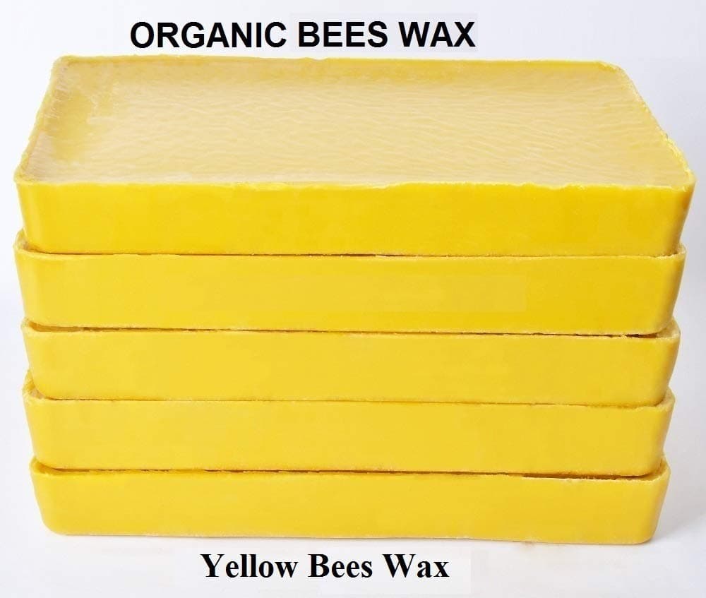 SK ORGANIC by 100 Pure Unrefined Yellow Beeswax Raw Organic Blocks for Health and Beauty Purpose 1 KG