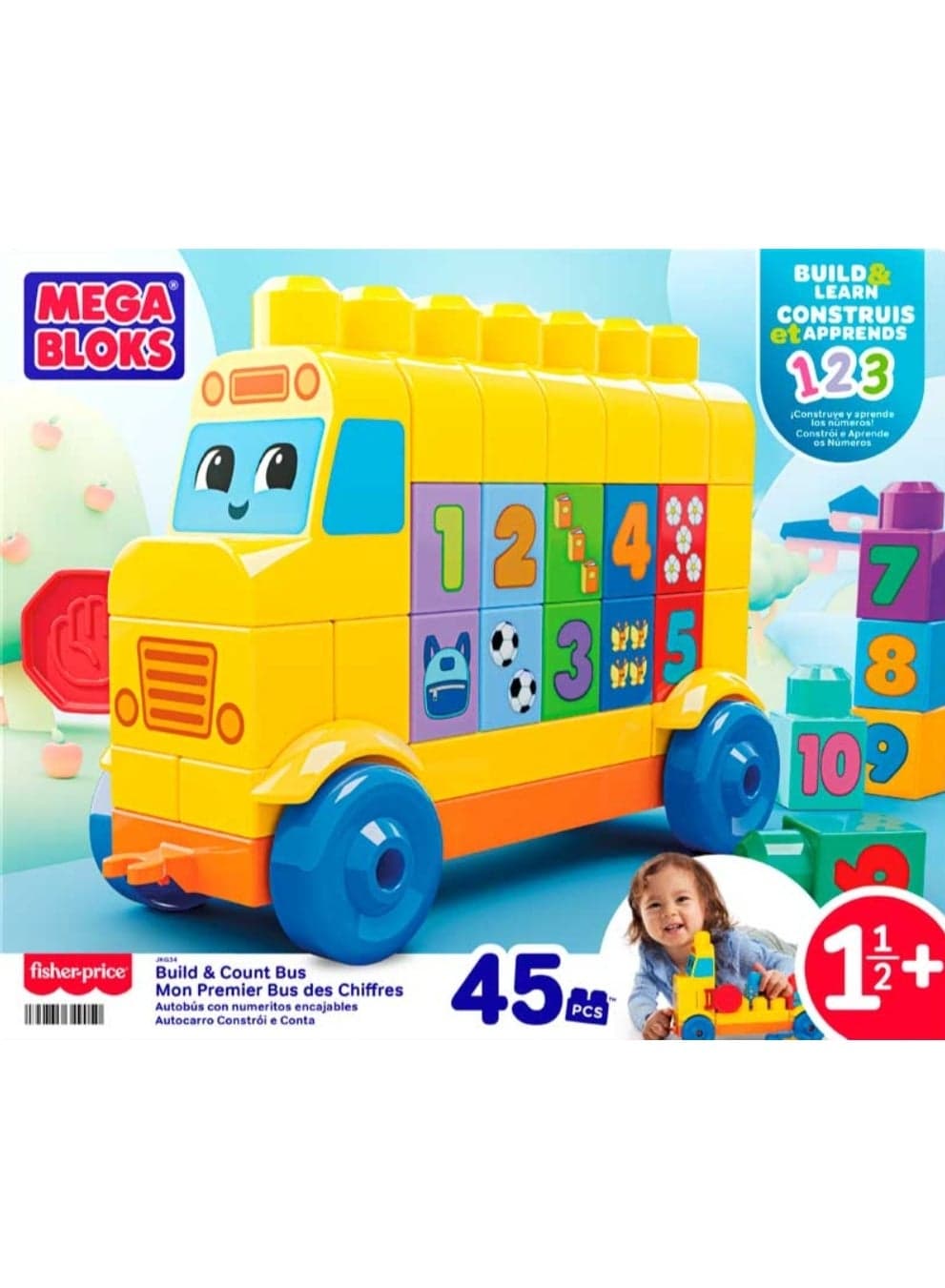 Mega Bloks Build & Count Bus Block Toy