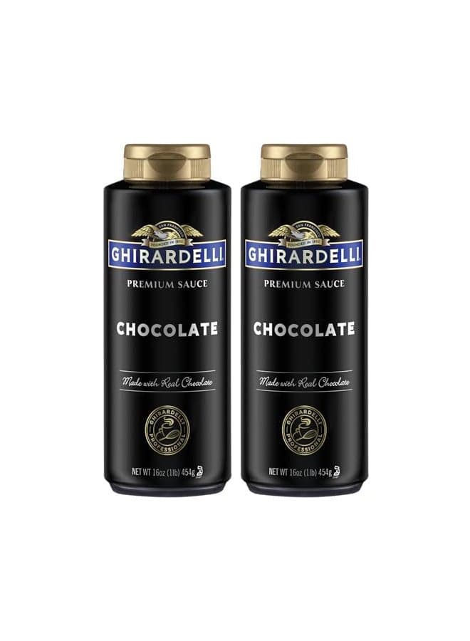 Ghirardelli Chocolate Sauce, Black Label 16oz Squeeze Bottle (Pack of 2)