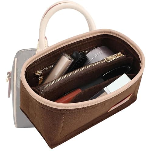 KESOIL LV Speedy 20 LV Alma BB Felt Organizer Insert, Purse Organizer Insert for Handbags with Zipper Pocket and Bag in Bag (Beige, Small)