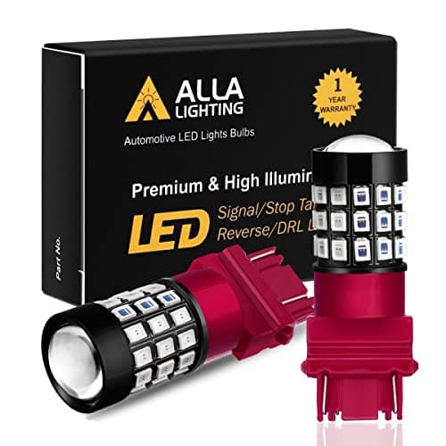 Alla Lighting T25 3156 3157 LED Turn Signal, Back-up Reverse, Brake Tail Lights, Super Bright 2835-SMDs (Red)